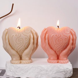 Hand Hold Love Candle Silicone Mould Making Tool Relief Pattern Heart Soap Plaster Silicone Mould Wedding Chocolate Decor Valentine's Day Home Decoration