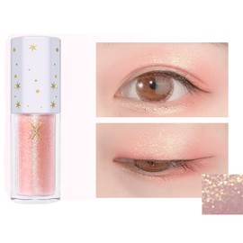 Everfavor Liquid Glitter Eyeshadow, X Voilet Fairy | Easy to Apply, Quick Drying, Long Lasting, Lightweight K-Drama Makeup Twinkle Eye Shadow 0.15 oz (G10 Fairy Gold Pink)