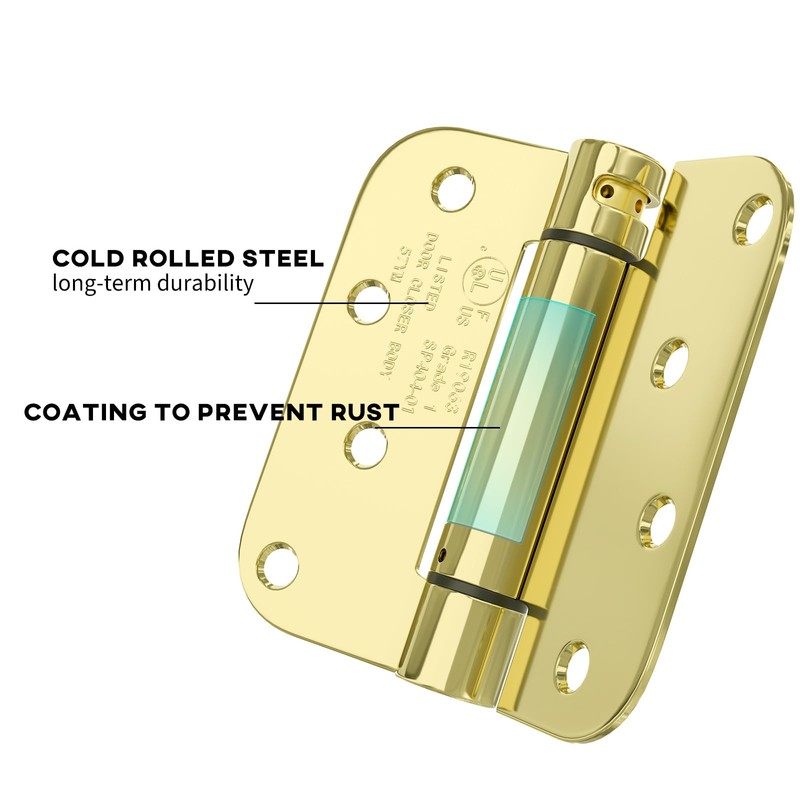 goldenwarm 4pack Polished Brass Door Hinges 4 Inch Self Closing