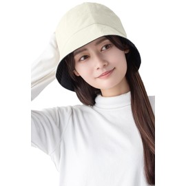COCOSILK Women's 100% Silk Bucket Hat, UV Protection, Hat, Hair Care, Scalp Care, white, Free size