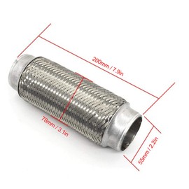 Flexible Exhaust Pipe, Stainless Steel Exhaust Flexible Pipe Flexi Joint Repair Tube Car Accessories [55 mm x 200 mm]