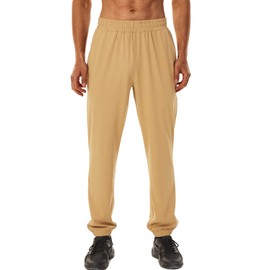 HOdo 34"/36" Long Inseam Tall Mens Joggers Cuffed Sweatpants Baggy Workout Pants Zipper Pockets Khaki
