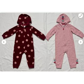 Carter's Carters Baby Girls' 2PC Hood Art Zipper Closure Hoodie Set (PINK/BERRY 24M)NWT