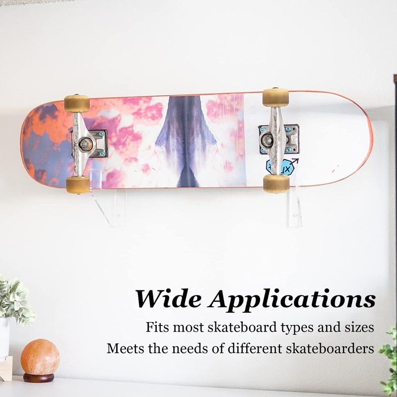 Skateboard Wall Mount Clear Acrylic Storage Display Deck Skateboard Wall