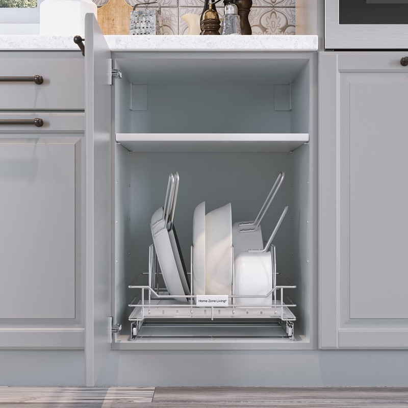 Home Zone Living Pull Out Kitchen Cabinet Organizer with One