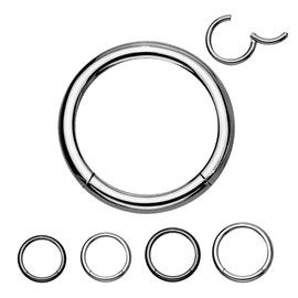 Treuheld® Segment Piercing Clicker Titanium 68 Variants, silver