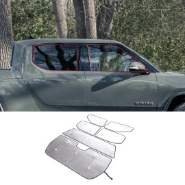 necar2020 For RIVIAN R1T 2022-2023 Car Full Window Sunshade 6PCS Anti-UV Sunvisor Kit Trim
