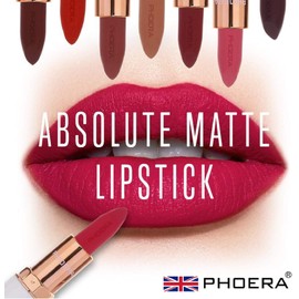 AQUAPURITY PHOERA ABSOLUTE VELVET MATTE LIPSTICK LONG LASTING WATERPROOF PIGMENT MAKEUP UK (105 Fascinate)