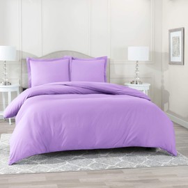Nestl Bedding Comforter and Duvet Set, Down Alternative Comforter, Microfiber Duvet Set - Comforter Cover and 1 Pillow Sham, Twin - Lavender