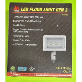 Morris 71553A Gen 3 LED Flood Light WHITE 15W 1592 Lumens 3000K