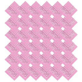 36 Pack Bandanas for Women Men Cowboy Bandana Handkerchief Headband Face Mask Bulk for Party Costume (Classic, Pink)