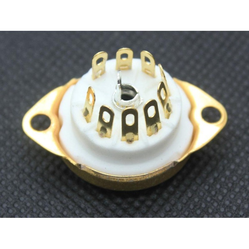 Vacuum Tube Socket, 9 Pins, Gold, 12a x 7, 12au7,