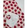 Handmade Strawberry Minky Print Kids Drool Bib and Changing Mat