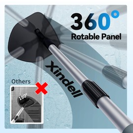 XINDELL Windshield Cleaner Tool – 360° Rotating Head with Extendable Handle, Velcro Microfiber Pads for Fast Stick & Peel, Dry/Wet Glass Cleaning for Cars, SUVs, Trucks & Home