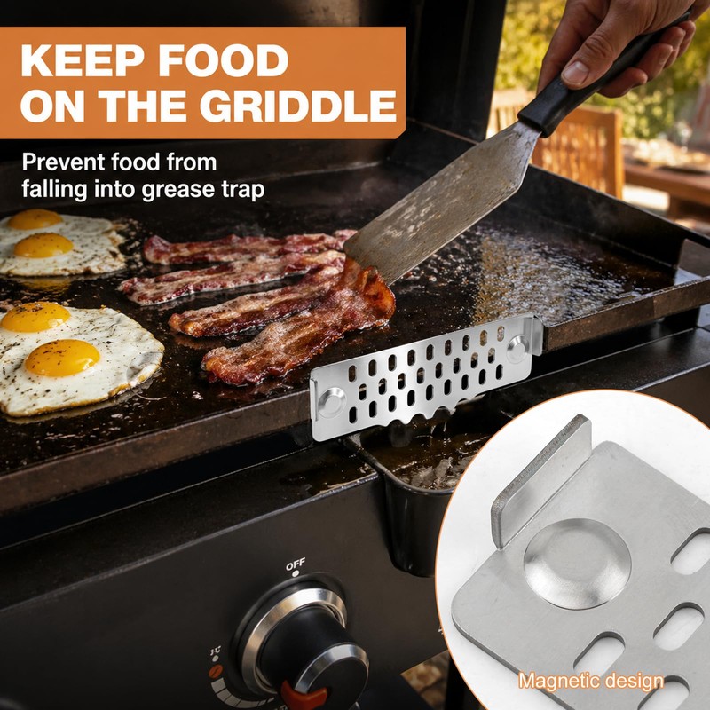 Grease Gate Blocker for Blackstone Griddle Accessory, Includes Brush