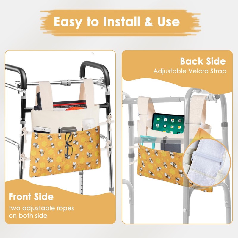 TOGETRUE Walker Bag, Handy Walker Basket with Water Cup Holder,