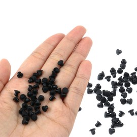 Tighall 100PCS 3mm Plastic Hole Plugs Round Button Plugs Panel Hole Plugs Button Tops Screw Cap Drilling Cover for Chair Cabinet Cupboard Shelf (Black)