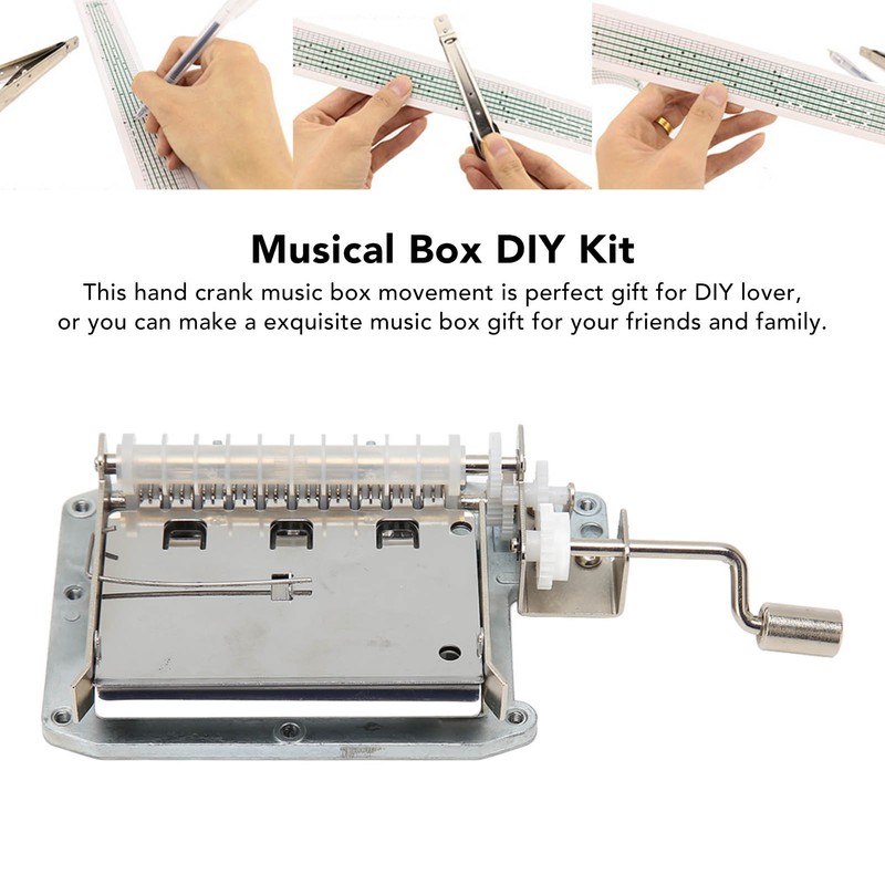 Music Box Movement 30 Note Zinc Alloy 20 Blank Strip