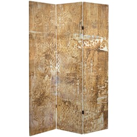 ORIENTAL Furniture Tall Double Sided Sandy Meadow Canvas Room Divider, 6'/37"