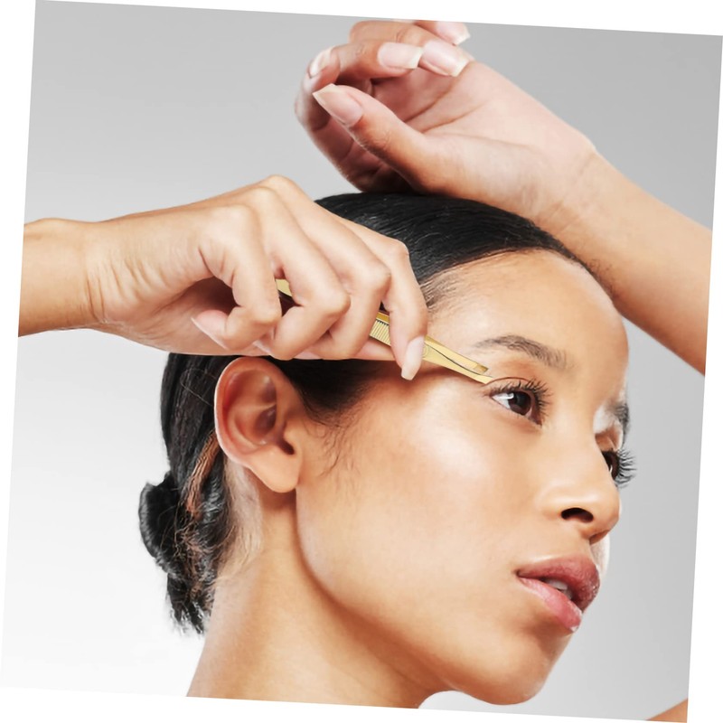 FRCOLOR 2pcs Eyebrow Tweezers Ergonomic Handles for Removal Includes and