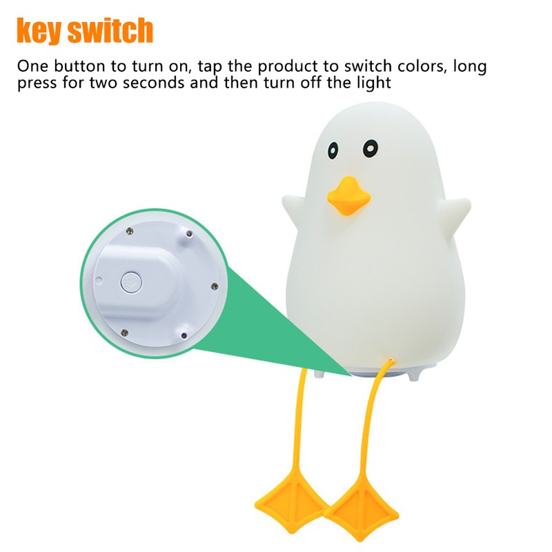 Duckling Night Light Sleep LED Light Night Lamp Soft Silicone