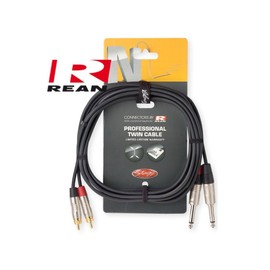 Stagg 19333 6 m 2x Mono Jack to RCA Male Twin Deluxe Audio Cable - Black