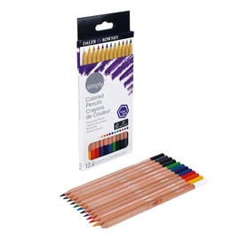 Daler-Rowney Simply Hex Colouring Pencil Set, 12 Assorted Colours, For Entry-Level Artists & Hobbyists