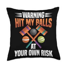 Croquet Balls Wicket Croquet Player Croquet Game Set Throw Pillow