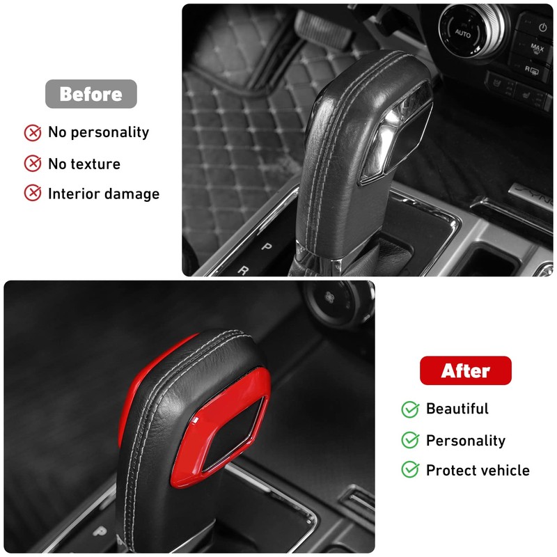 Linskip Gear Shift Knob Cover Trim for Ford F150 2015-2020,