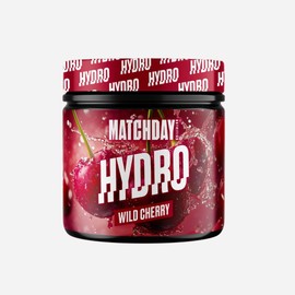HYDRO Electrolyte Powder for Athletes, Hydration & Performance Booster - 400 g Tin (20 Servings) I For Endurance, Fitness & Muscle Regeneration I 75% Less Sugar (Wild Cherry) - MATCHDAY NUTRITION