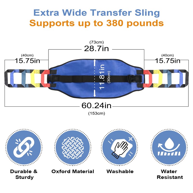 Transfer Belt Transfer Sling - Padded Gait Belt - Heavy