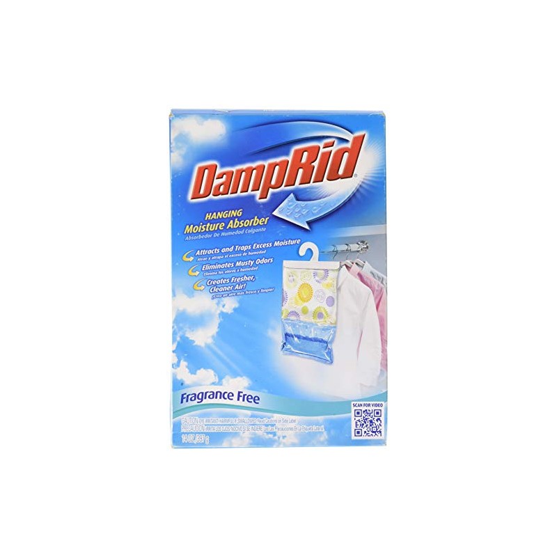 Damp Rid FG80FF Fragrance Free Hanging Moisture Absorber