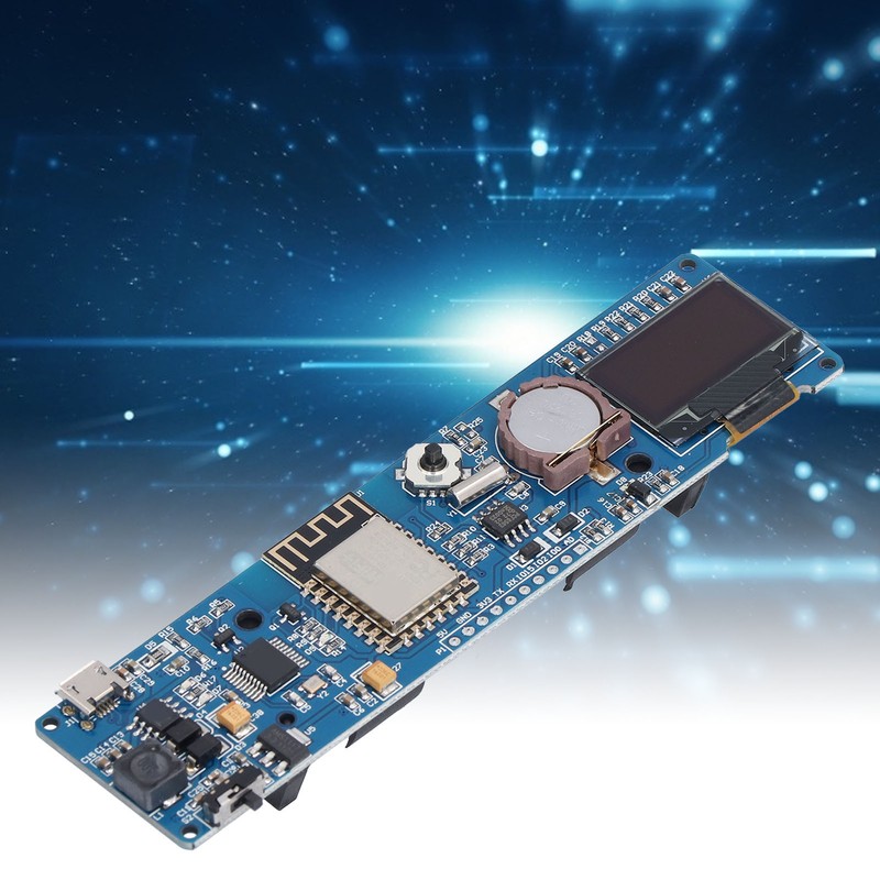 ESP8266 Clock Module Development Board with 0.96in OLED Display 18650