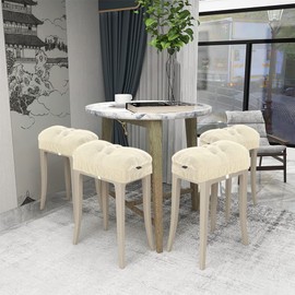 BUYUE - Cojín de asiento para taburete de sillín, triángulo de lujo de moda jacquard con taburete de silicona antideslizante acolchado (beige, rectangular, 1 unidad)