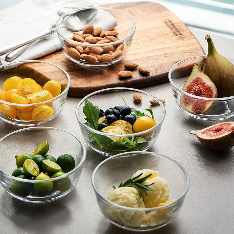 SWEEJAR 8 oz Glass Bowls Set(6 pack),Small for Kitchen,Dessert for