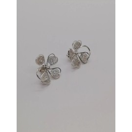 Joyeria Jara . 925 Solid Silver Women's Filigree Stud Earings New.