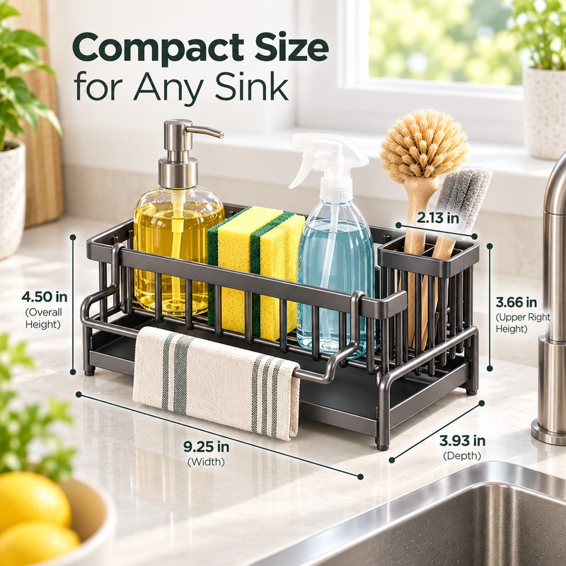 Kitchen Sink Organizer for Sponges & Brushes – Tilted Water