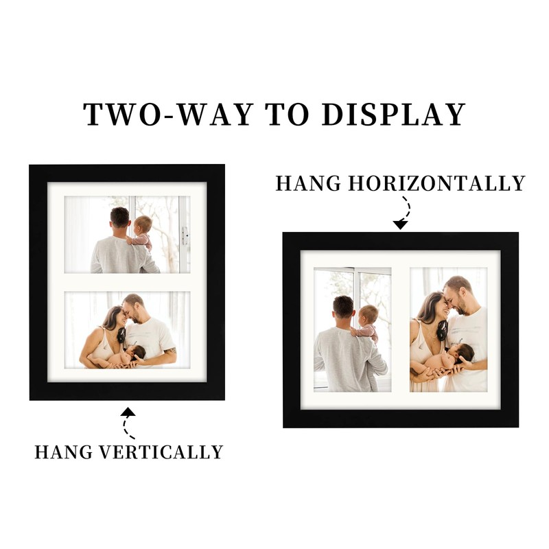 AVEAX 8x10 (20x25 cm) Photo Frame Display Double 4x6 Frames