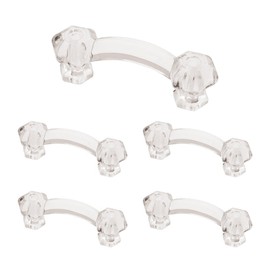 Franklin Brass Victorian (5-Pack) Cabinet Handles 3" Hole Center Clear Kitchen Drawer Pulls Dresser, Furniture Hardware PN0300-CLR-C1