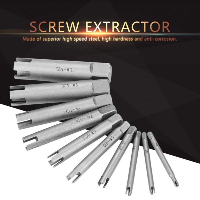 10 Pcs Tap Extractor, Remove Stripped, Damaged Screw Tap Extractor