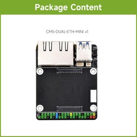 Waveshare Mini Dual Gigabit Ethernet Base Board, Mini-Computer Kit, Compatible with Raspberry Pi Compute Module 5 (NOT Included), for All Variants of CM5, Board Only