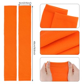 Dxhycc 2 Pairs Scrunch Football Socks Football Leg Sleeves Athletic Socks for Youth Boys Soccer Baseball Softball Rugby, Orange