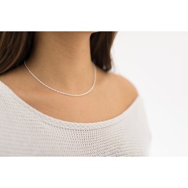 MATERIA Women's Double Anchor Chain Necklace in 925 Sterling Silver, 2 mm / 5 g in 40, 45, 50, 60 and 70 cm No. K41, Sterling Silver