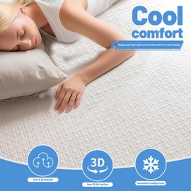 Premium Bamboo Mattress Protector – King Size, Waterproof, & Ultra Soft Breathable Noiseless Washable Bed Mattress Cover for Comfort & Protection MC01KING-L