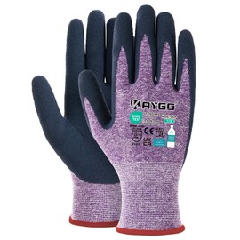 KAYGO Latex Coated Work Gloves for Women Breathable, 12 Pairs Recycled Polyester Gardening Gloves, Eco Friendly Safety Yard Work Gloves for Ladies, KGE19L (Purple, Small)