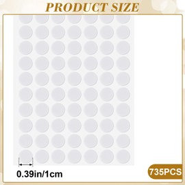 SmallCat 735pcs Small Felt Furniture Pads, Self-Adhesive EVA Foam Dot Circles, Round Felt Furniture Stickers for Desks Drawers Vases Photo Frames Cabinets Doors Candlesticks- White