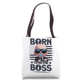 Baby Boss "Born To Be The Boss" US Flag Like A Boss Kids Tote Bag