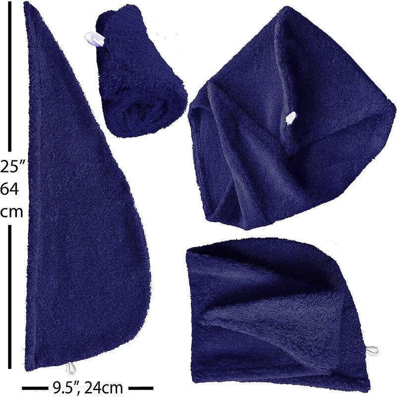 LLAMAXY 100% Pure Organic Cotton Hair Towel - Quick Dry