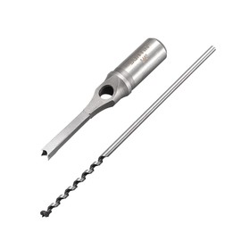 sourcing map Square Hole Drill Bits for Wood 6.4mm x 180mm Mortising Chisel Bit Auger Cutter Tool for Woodworking Carpentry Drilling Tool