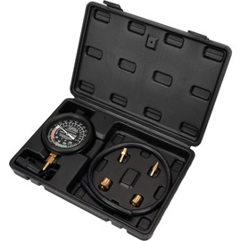 Yato Professional Vacuum Tester Vacuum Tester Set 9 Pieces Ideal for Petrol Pumps, Carburettor System etc., Vacuum Pressure Gauge Tester Overpressure Compression Tester, Black